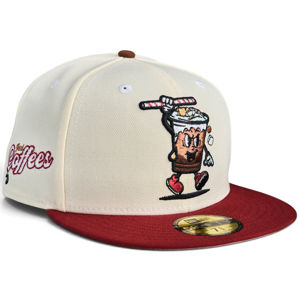 Reading Iced Coffees "WAWA RUN"  New Era 59Fifty Fitted Hat - Chrome White / Brick Red