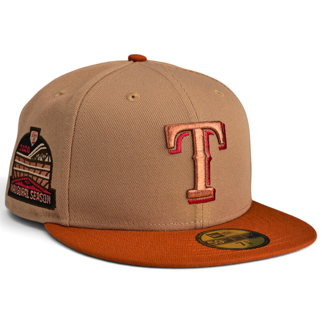 Texas Rangers “TRICK’R TEXVS” New Era 59Fifty Fitted Hat - Camel / Burnt Orange