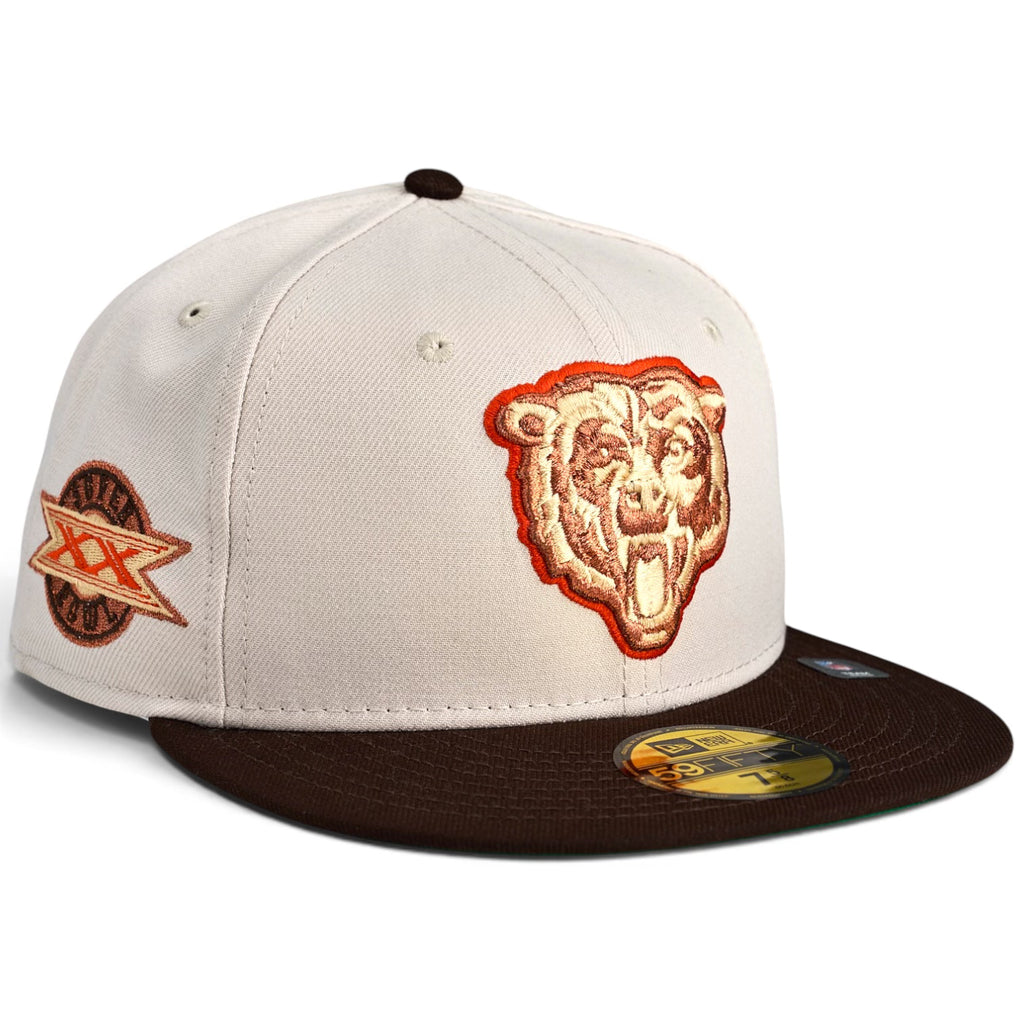 Chicago Bears 🚬🐻 SIDELINE STOGIE 🐻 🚬 New Era 59Fifty Fitted hat - Stone / Walnut