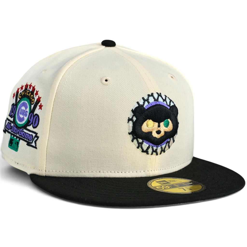 Chicago Cubs 🐍 SERPENT BREATHING 🐍 New Era 59FIfty Fitted Hat - Chrome White / Black