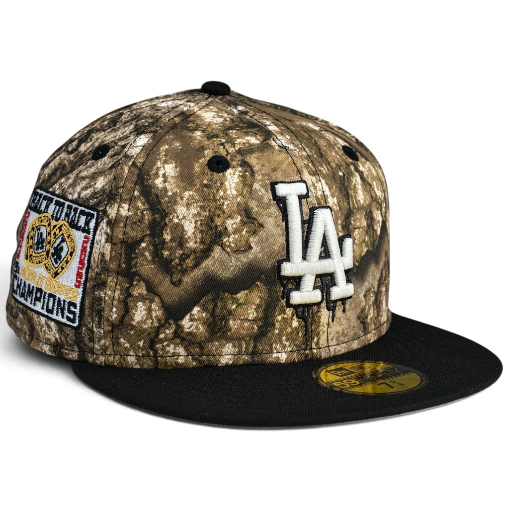 Los Angeles Dodgers “LA LLORANA” New Era 59fifty Fitted Hat - Real Tree APX / Black