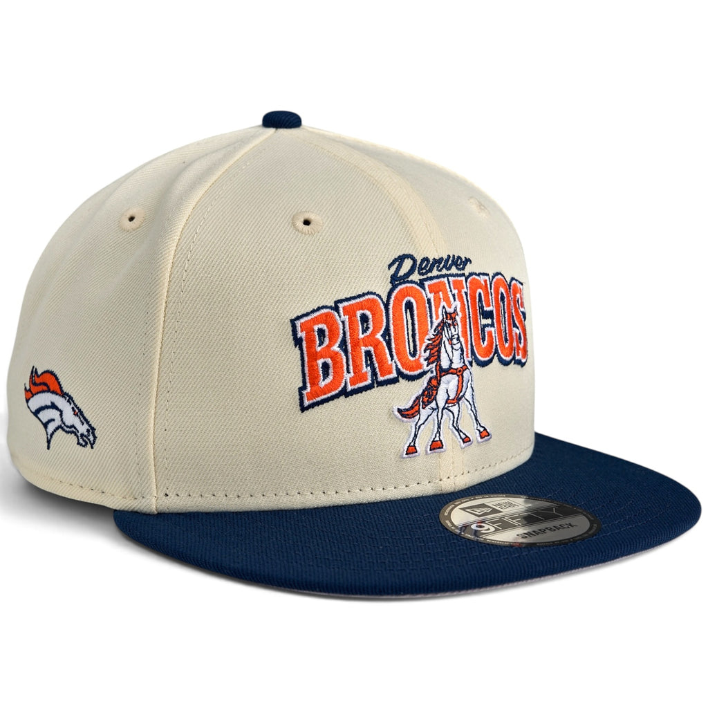 Denver Broncos x Maximus New Era 9Fifty Snapback Hat - Chrome White / Navy