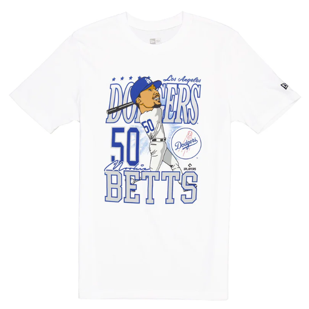 Los Angeles Dodgers Mookie Betts Caricature New Era T-Shirt - White