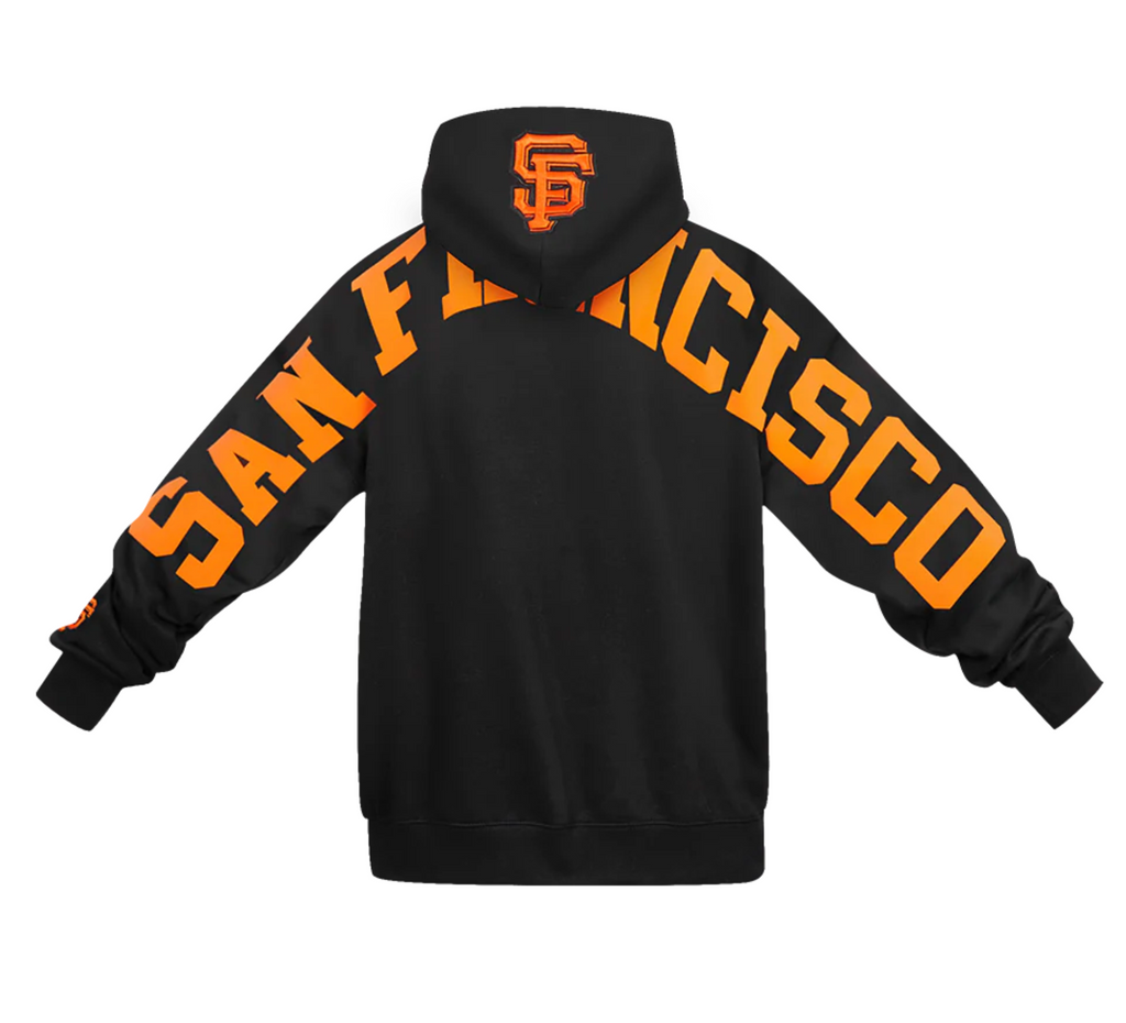 San Francisco Giants Wingspan Drop Shoulder Fleece Pullover Hoodie Sweater - Black