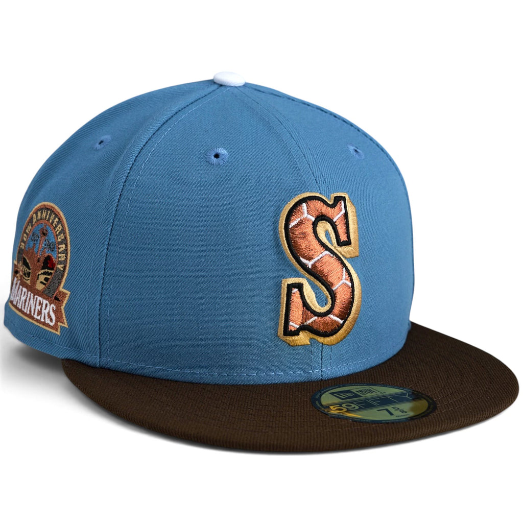 Seattle Mariners “SHELL SQUAD” New Era 59Fifty Fitted Hat - Faded Blue / Burntwood