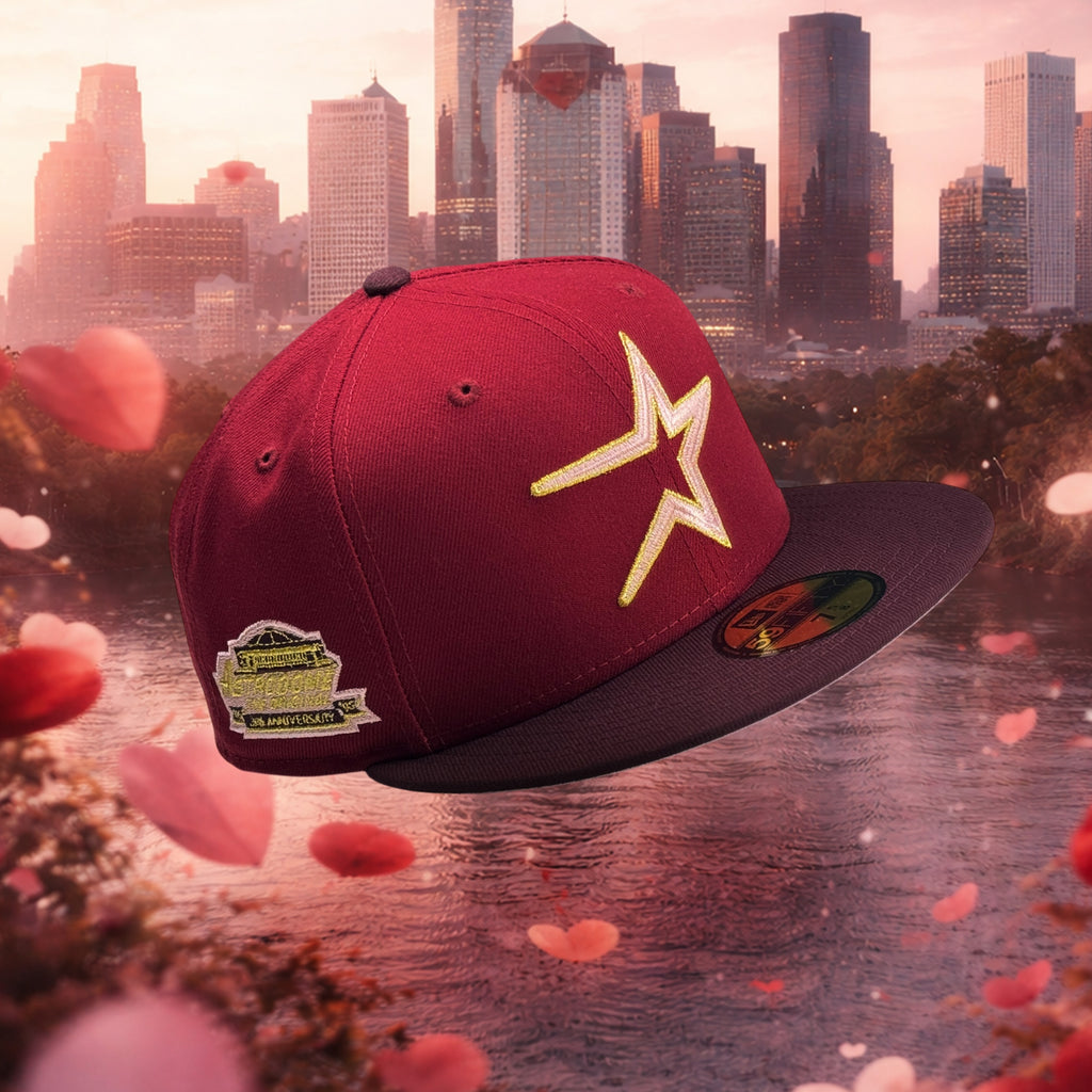 Houston Astros 🌹 ENAMORADO 🌹 New Era 59Fifty Fitted hat - Brick Red / Maroon