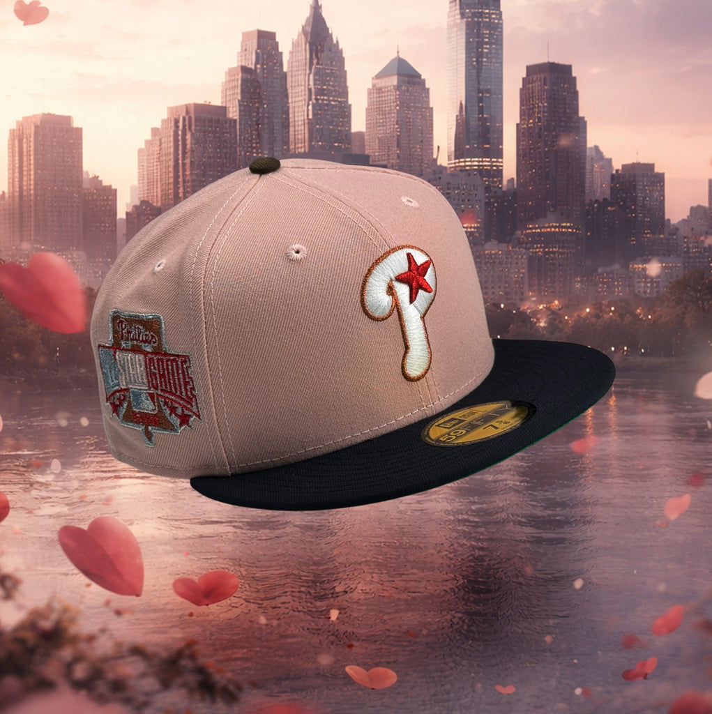 Philadelphia Phillies ❤️ YOU GOT ME ❤️ New Era 59Fifty Fitted hat - Pink Rouge / Black