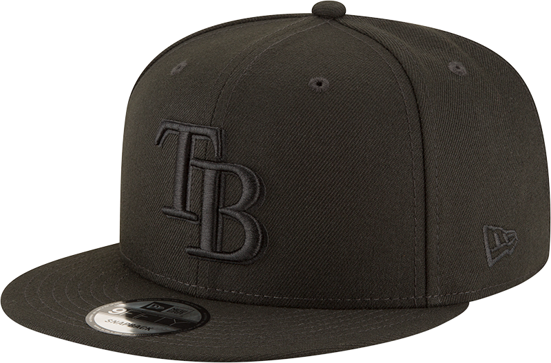 Tampa Bay Rays Black on Black New Era 9Fifty Snapback Cap