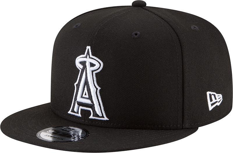 Los Angeles Angels Black and White New Era 9Fifty Snapback Cap