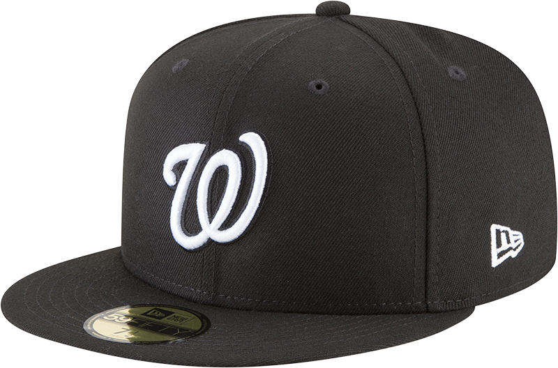Washington Nationals Black And White 59Fifty Fitted Hat