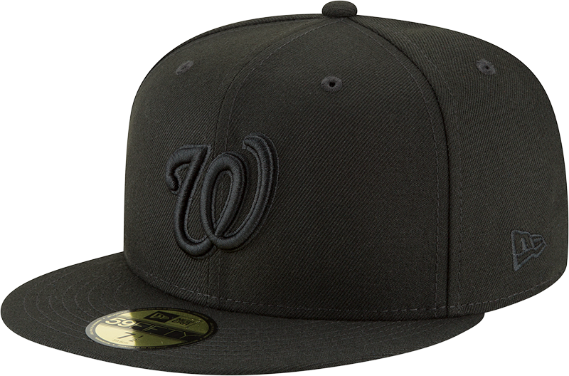 Washington Nationals Black on Black New Era 59Fifty Fitted Hat
