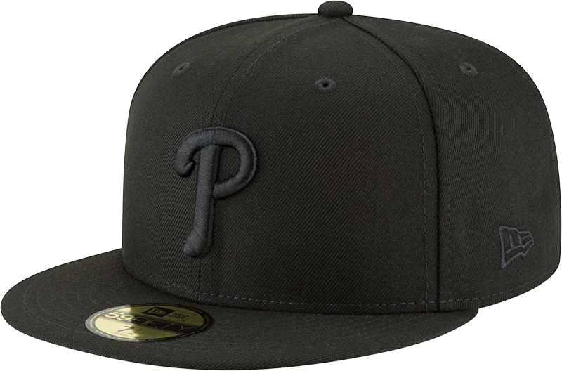 Philadelphia Phillies Black on Black New Era 59Fifty Fitted Hat