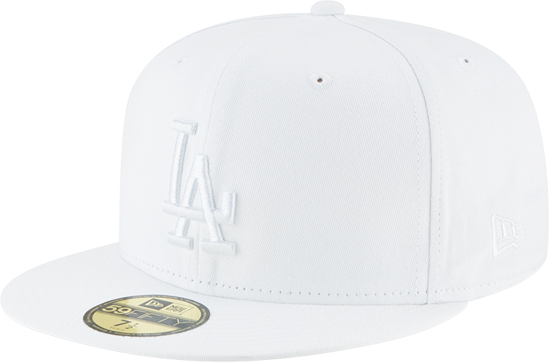 Los Angeles Dodgers White on White New Era 59Fifty Fitted Cap
