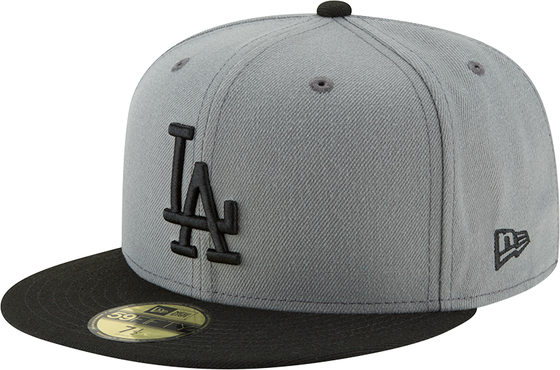 Los Angeles Dodgers Grey Black 2 Tone New Era 59Fifty Fitted Cap