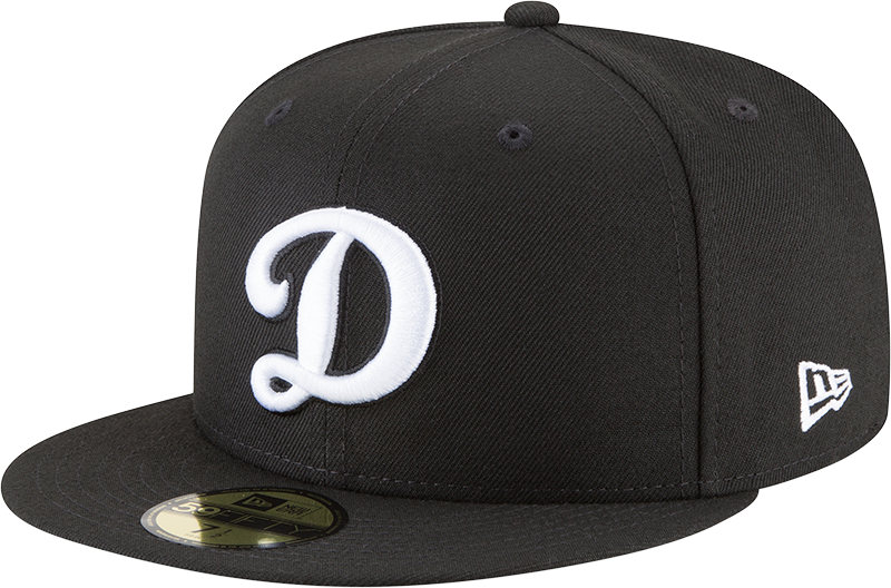 Los Angeles Dodgers "D" Logo Black And White 59Fifty Fitted Hat