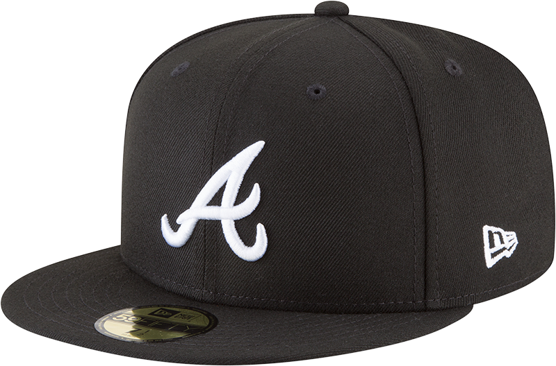 Atlanta Braves Black And White 59Fifty Fitted Hat