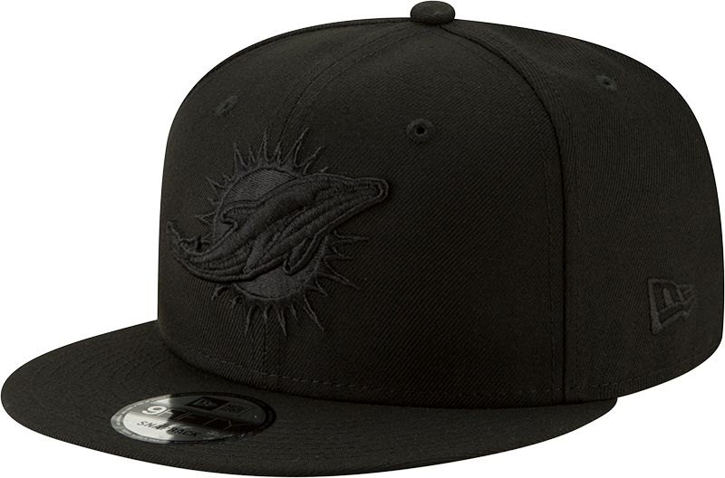 Miami Dolphins Black on Black New Era 59Fifty Snapback