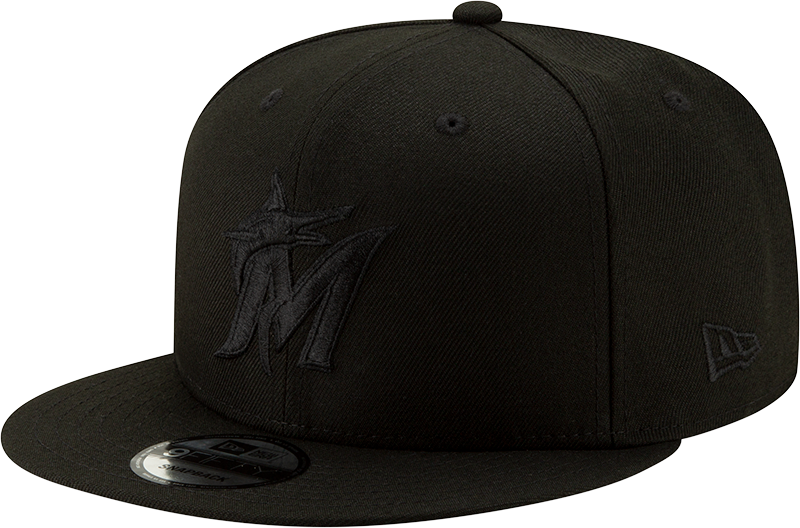 Miami Marlins Black on Black New Era 9Fifty Snapback Cap