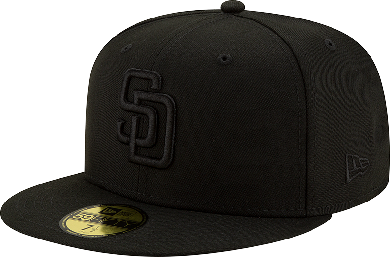 San Diego Padres Black on Black New Era 59Fifty Fitted Hat