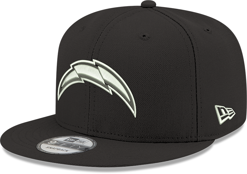 Los Angeles Chargers Black and White New Era 59Fifty Snapback