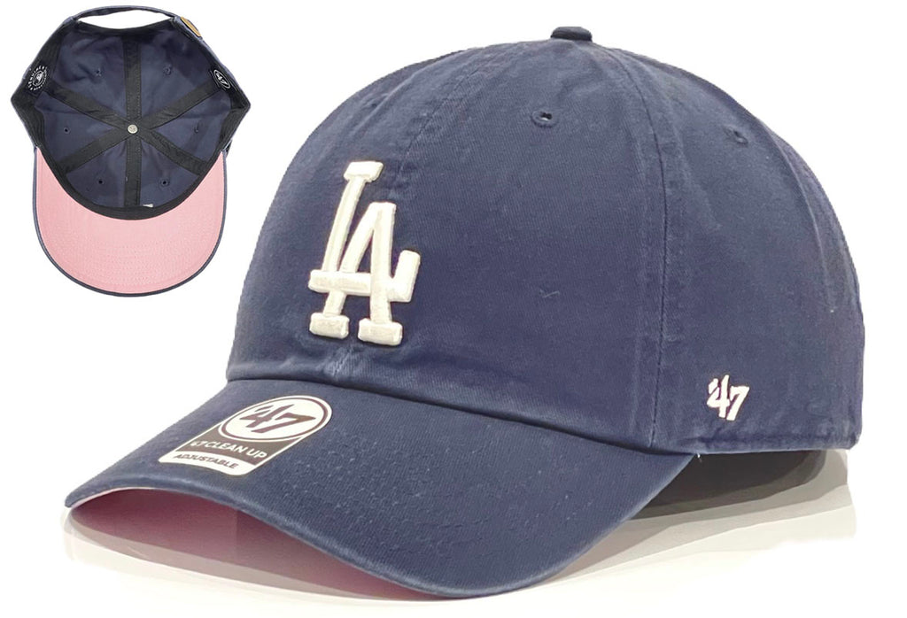 Los Angeles Dodgers 47 Brand Clean Up Cap - Navy & Pink Undervisor