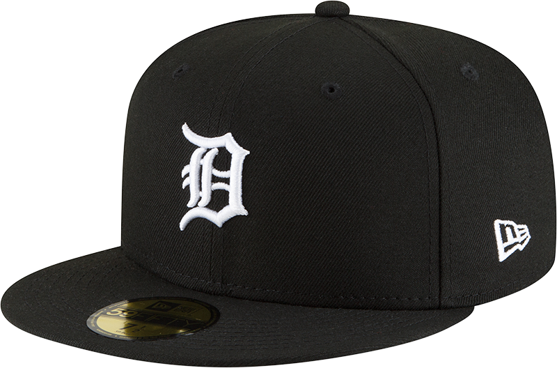 Detroit Tigers Black And White 59Fifty Fitted Hat