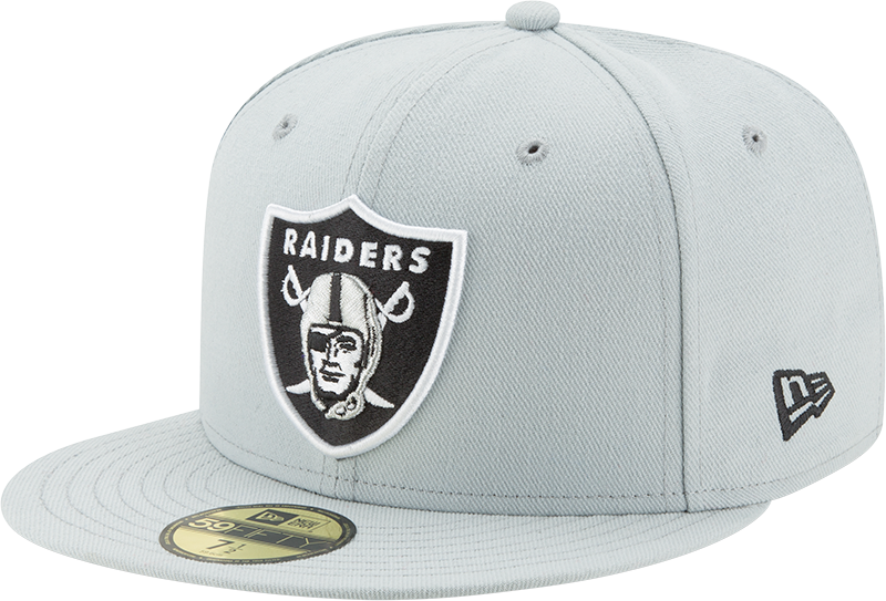 Las Vegas Raiders Basic New Era 59FIFTY Fitted Hat - Grey
