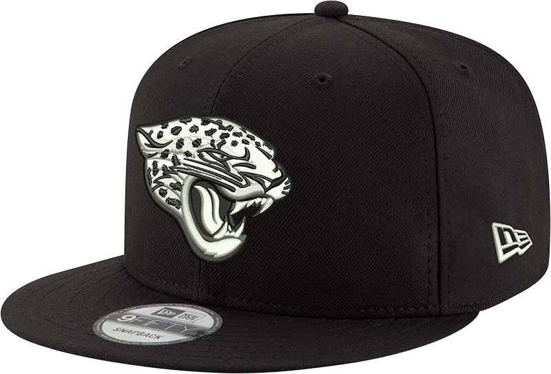 Jacksonville Jaguars Black and White New Era 59Fifty Snapback