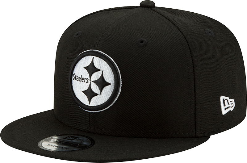 Pittsburgh Steelers Black and White New Era 59Fifty Snapback