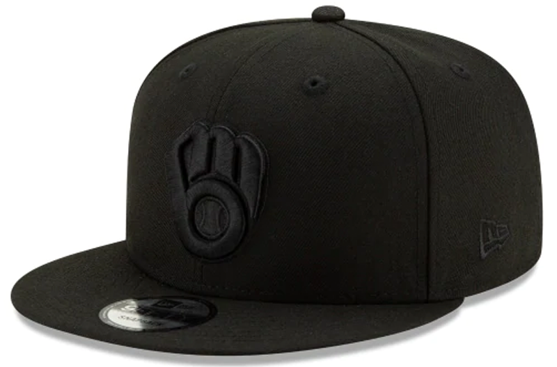 Milwaukee Brewers Black on Black New Era 9Fifty Snapback Cap