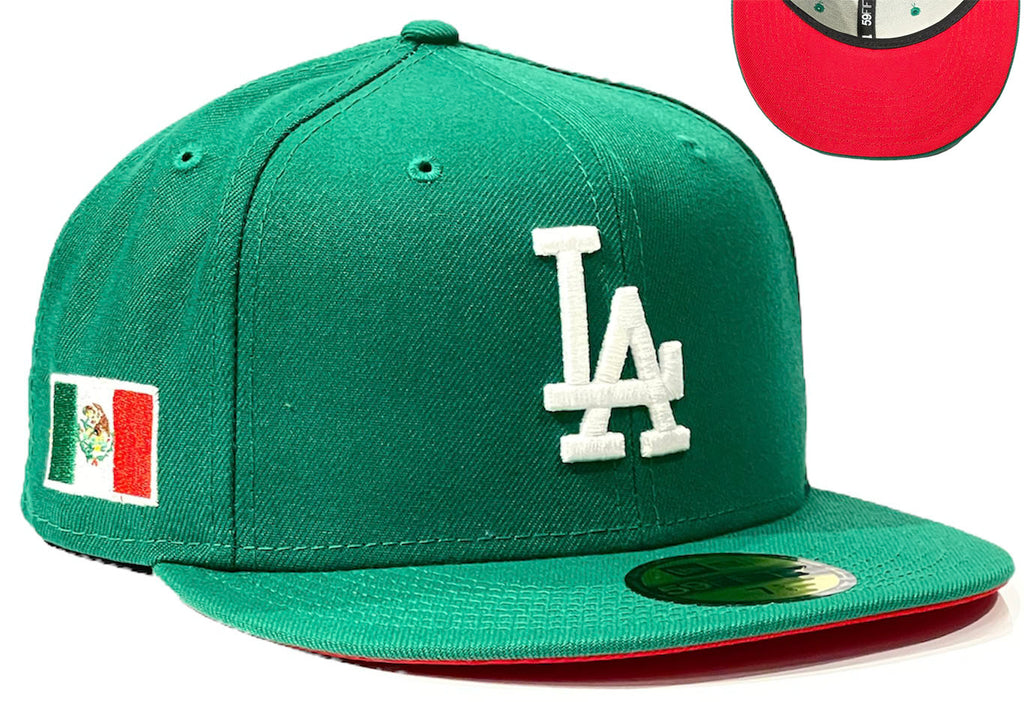 Los Angeles Dodgers Green Mexico Flag Side Patch New Era 59Fifty Fitted