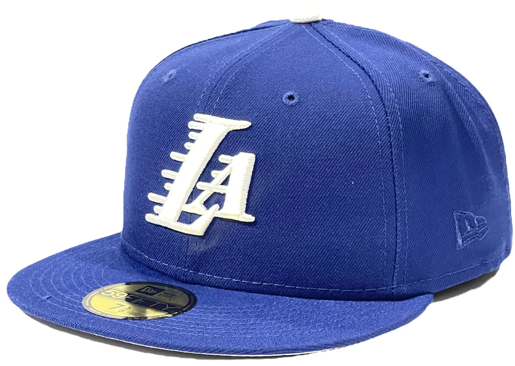 Los Angeles Lakers Dark Royal LA Logo New Era 59Fifty Fitted Hat