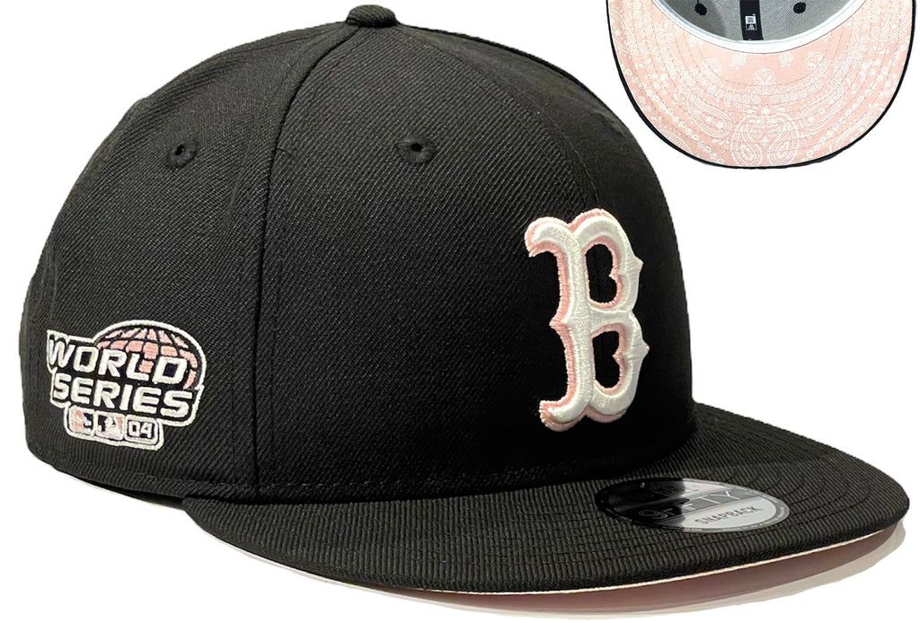 Boston Red Sox Paisley Under Black New Era 9Fifty Snapback Hat Pink Paisley Undervisor