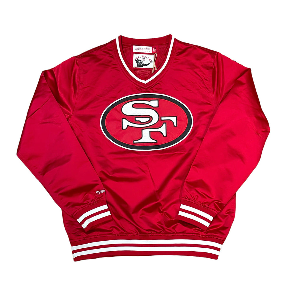 San Francisco 49ers Mitchell & Ness Satin V-Neck Pullover Jacket