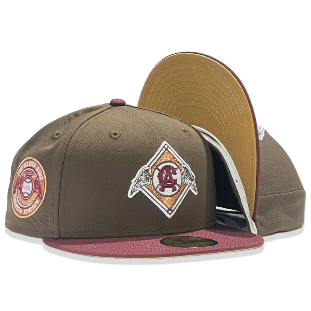 California Angels "Raspberry Chocolate Cake" New Era 59FIFTY Fitted Hat - Walnut / Maroon