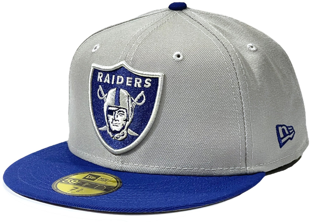Las Vegas Raiders Grey Royal 2 Tone New Era 59Fifty Fitted Hat
