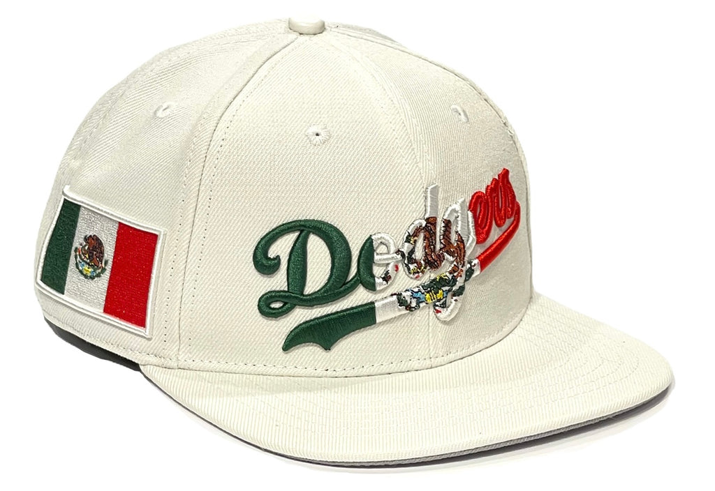 Los Angeles Dodgers Mexico Wordmark Pro Standard Snapback Hat - White