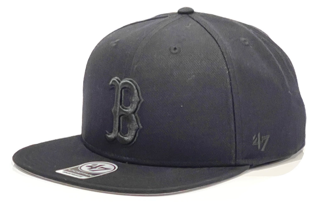 Boston Red Sox 47 Brand No Captain Snapback - Black on Black