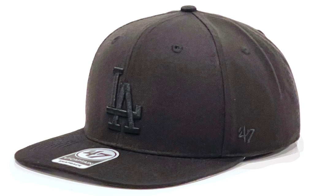 Los Angeles Dodgers 47 Brand No Captain Snapback - Black on Black