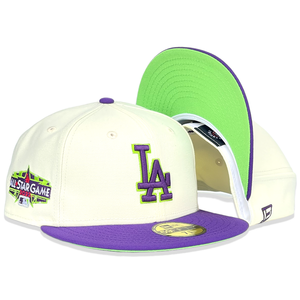 Los Angeles Dodgers 59Fifty Fitted Hat - Chrome White / Purple