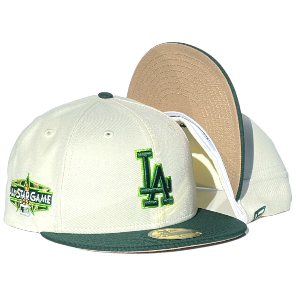 Los Angeles Dodgers "Pebble Beach Pack" New Era 59Fifty Fitted Hat - Chrome White / Dark Green
