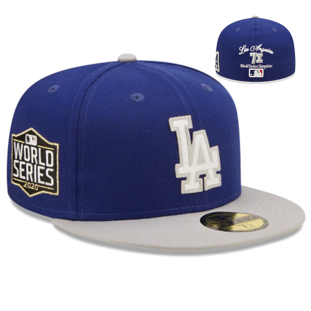 Los Angeles Dodgers "Letterman" New Era 59Fifty Fitted Hat - Royal/Grey