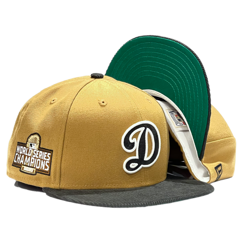 Los Angeles Dodgers "D" Wheat Black Cord Vize 2T New Era 59FIFTY Fitted Hat - Wheat / Black Corduroy