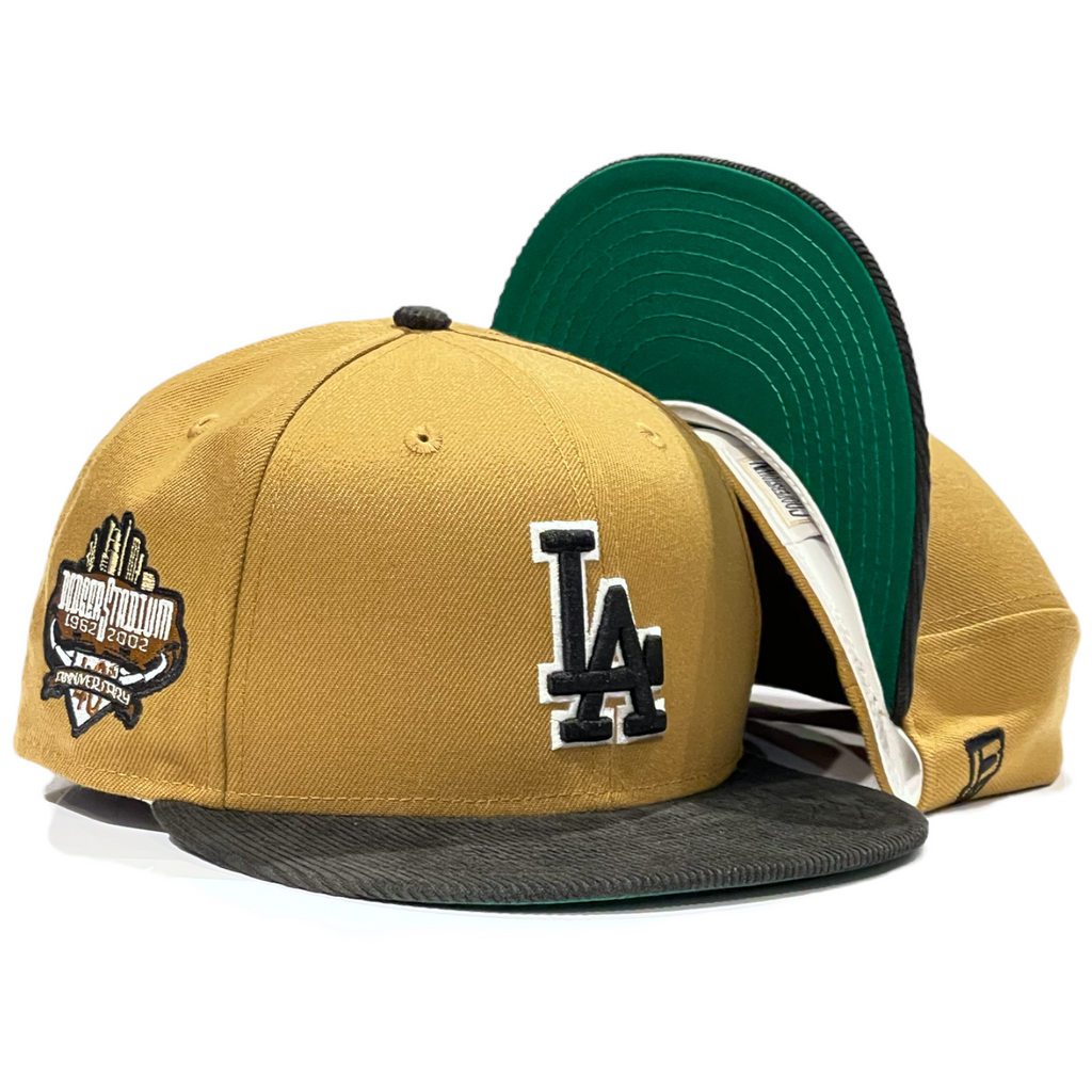 Los Angeles Dodgers Wheat Black Cord Vize 2T New Era 59FIFTY Fitted Hat - Wheat / Black Corduroy