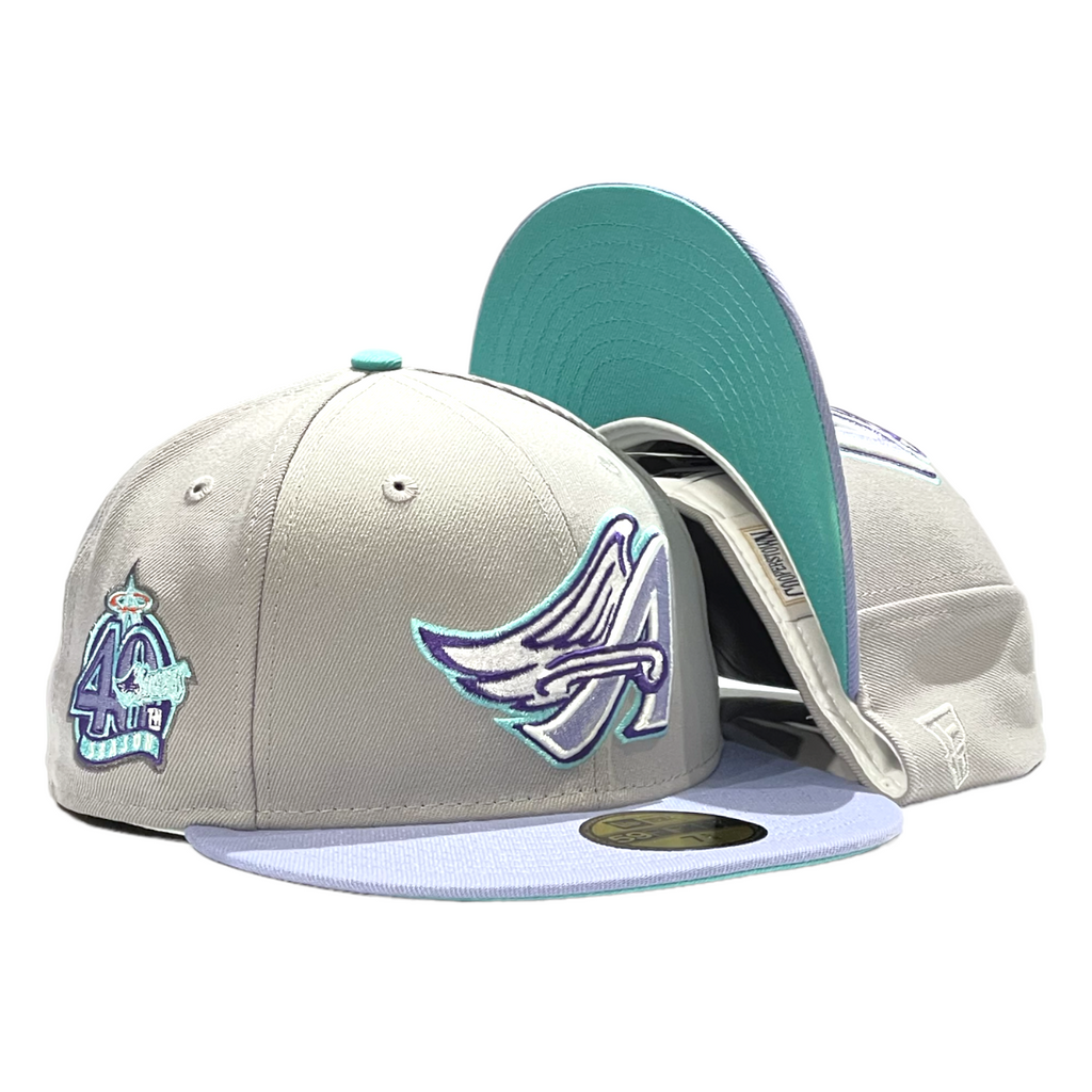 Anaheim Angels "Pigeon Pack" New Era 59FIFTY Fitted Hat - Grey / Lavender