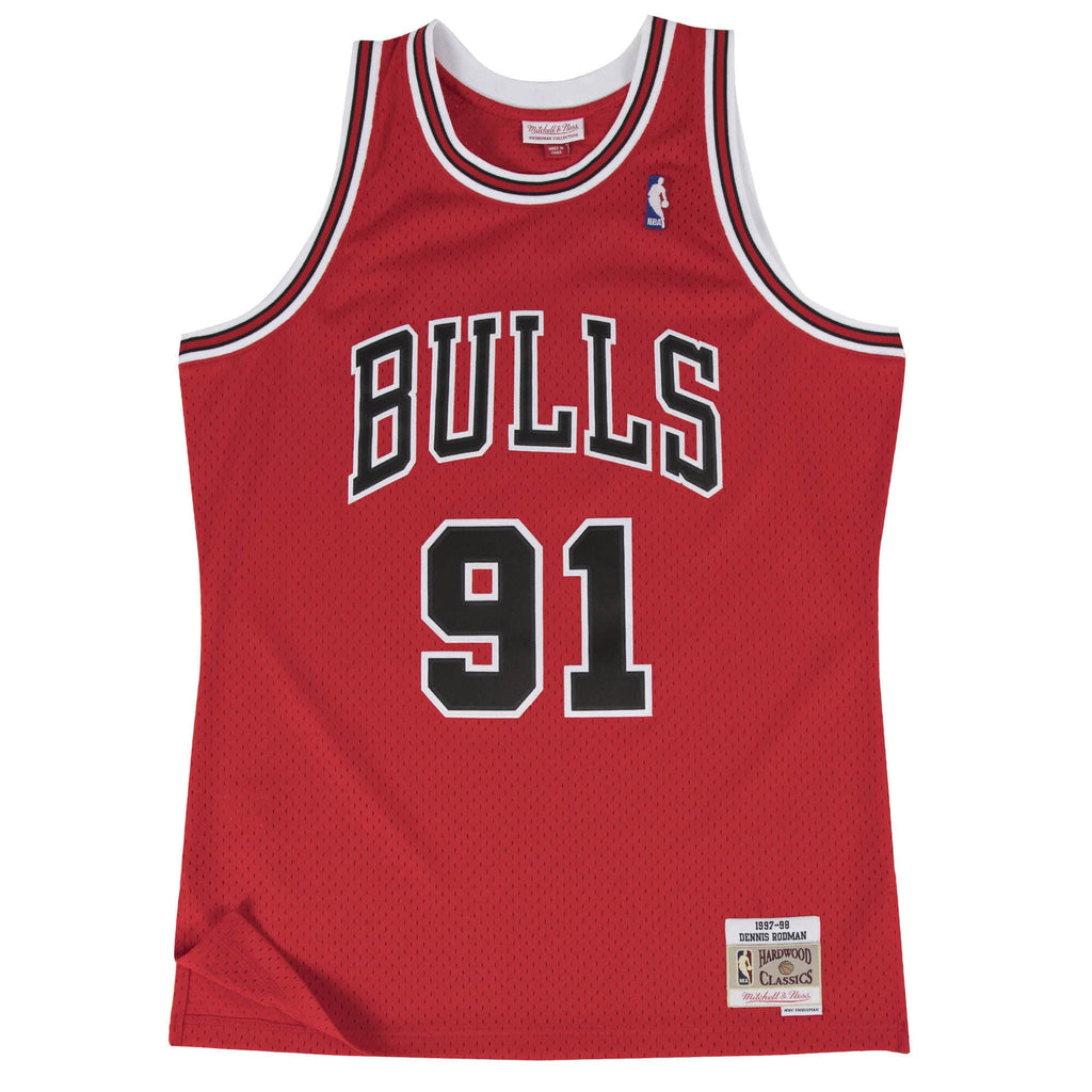 Dennis Rodman Chicago Bulls Mitchell & Ness Hardwood Classics Swingman Jersey - Red
