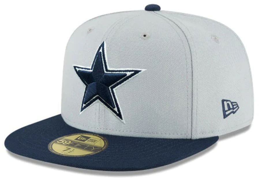 Dallas Cowboys Basic New Era 59FIFTY Fitted Hat - Grey & Navy 2Tone