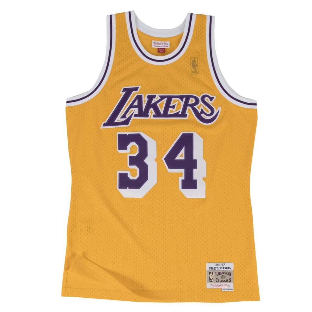 Shaquille O'neal 1996-97 Los Angeles Lakers Mitchell & Ness Hardwood Classics Swingman Jersey - Gold