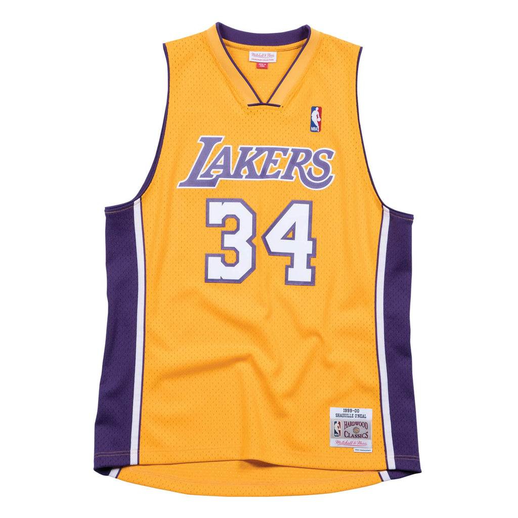 Shaquille O'neal 1999-00 Los Angeles Lakers Mitchell & Ness Hardwood Classics Swingman Jersey - Gold