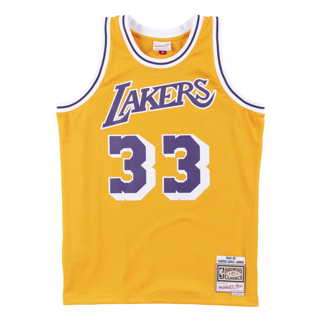 Kareem Abdul Jabar Los Angeles Lakers Mitchell & Ness Hardwood Classics Swingman Jersey - Gold